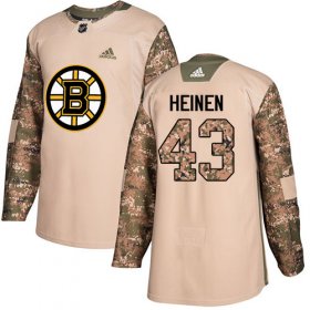 Wholesale Cheap Adidas Bruins #43 Danton Heinen Camo Authentic 2017 Veterans Day Stitched NHL Jersey