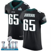 Wholesale Cheap Nike Eagles #65 Lane Johnson Black Alternate Super Bowl LII Men's Stitched NFL Vapor Untouchable Elite Jersey