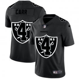 Wholesale Cheap Las Vegas Raiders #4 Derek Carr Men\'s Nike Team Logo Dual Overlap Limited NFL Jersey Black