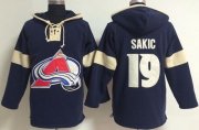 Wholesale Cheap Colorado Avalanche #19 Joe Sakic Blue Pullover NHL Hoodie