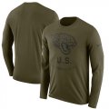 Wholesale Cheap Men's Jacksonville Jaguars Nike Olive Salute to Service Sideline Legend Performance Long Sleeve T-Shirt