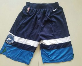 Wholesale Cheap Men\'s Minnesota Timberwolves Navy Blue 2017-2018 Nike Swingman Stitched NBA Shorts