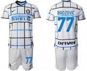Wholesale Cheap Men 2020-2021 club Inter milan away 77 white Soccer Jerseys