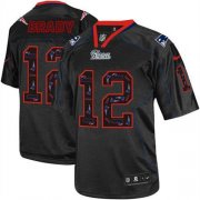 Wholesale Cheap Nike Patriots #12 Tom Brady New Lights Out Black Men's Stitched NFL Elite Jersey