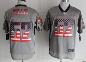 Wholesale Cheap Nike 49ers #52 Patrick Willis Grey Men\'s Stitched NFL Elite USA Flag Fashion Jersey