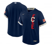 Wholesale Cheap Men's Cleveland Indians Blank 2021 Navy All-Star Cool Base Stitched MLB Jersey