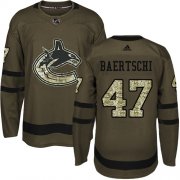 Wholesale Cheap Adidas Canucks #47 Sven Baertschi Green Salute to Service Stitched NHL Jersey