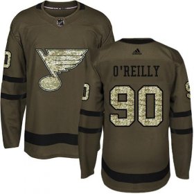 Wholesale Cheap Adidas Blues #90 Ryan O\'Reilly Green Salute to Service Stitched NHL Jersey