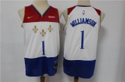 Wholesale Cheap Men's New Orleans Pelicans #1 Zion Williamson White 2021 Nike City Edition Swingman Stitched NBA Jersey With The NEW Sponsor Logo
