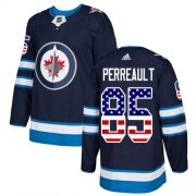 Wholesale Cheap Adidas Jets #85 Mathieu Perreault Navy Blue Home Authentic USA Flag Stitched NHL Jersey
