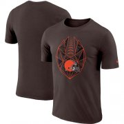 Wholesale Cheap Men's Cleveland Browns Nike Brown Fan Gear Icon Performance T-Shirt