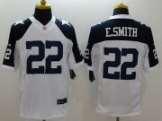 Wholesale Cheap Nike Cowboys #22 Emmitt Smith White Thanksgiving Throwback Men's Stitched NFL Limited Jersey