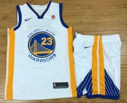 Wholesale Cheap Men's Golden State Warriors #23 Draymond Green White 2017-2018 Nike Swingman Rakuten Stitched NBA Jersey With Shorts