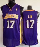 Wholesale Cheap Los Angeles Lakers #17 Jeremy Lin Purple Swingman Jersey