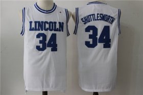 Wholesale Cheap Lincoln 34 Shuttlesworth White Movie Stitched Jersey