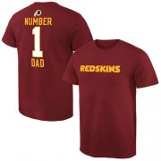 Wholesale Cheap Men's Washington Redskins Pro Line College Number 1 Dad T-Shirt Red