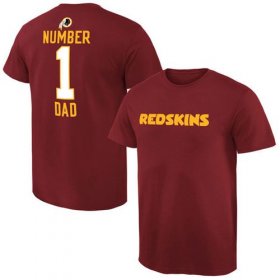 Wholesale Cheap Men\'s Washington Redskins Pro Line College Number 1 Dad T-Shirt Red