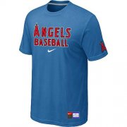 Wholesale Cheap Los Angeles Angels Nike Short Sleeve Practice MLB T-Shirt Indigo Blue