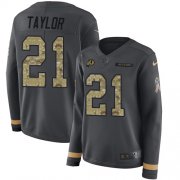 Wholesale Cheap Nike Redskins #21 Sean Taylor Anthracite Salute to Service Women's Stitched NFL Limited Therma Long Sleeve Jersey