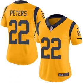 Wholesale Cheap Nike Rams #22 Marcus Peters Gold Women\'s Stitched NFL Limited Rush Jersey
