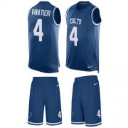 Wholesale Cheap Nike Colts #4 Adam Vinatieri Royal Blue Team Color Men's Stitched NFL Limited Tank Top Suit Jersey