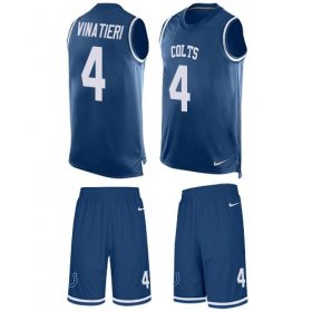 Wholesale Cheap Nike Colts #4 Adam Vinatieri Royal Blue Team Color Men\'s Stitched NFL Limited Tank Top Suit Jersey