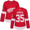 Wholesale Cheap Adidas Red Wings #35 Jimmy Howard Red Home Authentic Women's Stitched NHL Jersey
