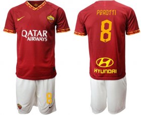 Wholesale Cheap Roma #8 Perotti Red Home Soccer Club Jersey