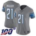 Wholesale Cheap Nike Lions #21 Tracy Walker Gray Women's Stitched NFL Limited Rush 100th Season Jersey