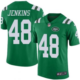 Wholesale Cheap Nike Jets #48 Jordan Jenkins Green Men\'s Stitched NFL Elite Rush Jersey