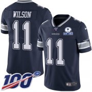 Wholesale Cheap Nike Cowboys #11 Cedrick Wilson Navy Blue Team Color Men's Stitched With Established In 1960 Patch NFL 100th Season Vapor Untouchable Limited Jersey