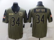 Wholesale Cheap Men's Chicago Bears #34 Walter Payton Nike Olive 2021 Salute To Service Retired Player Limited Jersey