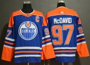 Wholesale Cheap Adidas Oilers #97 Connor McDavid Royal Blue Alternate Authentic Stitched NHL Jersey