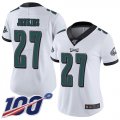 Wholesale Cheap Nike Eagles #27 Malcolm Jenkins White Women's Stitched NFL 100th Season Vapor Limited Jersey