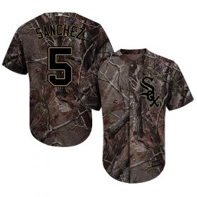 Wholesale Cheap White Sox #5 Yolmer Sanchez Camo Realtree Collection Cool Base Stitched MLB Jersey