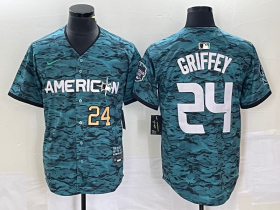 Wholesale Cheap Men\'s Seattle Mariners #24 Ken Griffey Number Teal 2023 All Star Cool Base Stitched Jersey