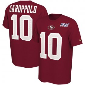 Wholesale Cheap San Francisco 49ers #10 Jimmy Garoppolo Nike NFL 100th Season Player Pride Name & Number Performance T-Shirt Scarlet
