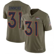 Wholesale Cheap Nike Broncos #31 Justin Simmons Olive Men's Stitched NFL Limited 2017 Salute To Service Jersey