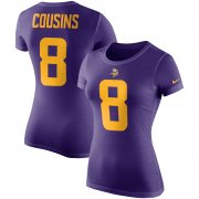 Wholesale Cheap Nike Minnesota Vikings #8 Women's Color Rush 2.0 Name & Number Performance T-Shirt Purple