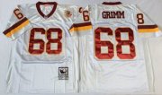 Wholesale Cheap Mitchell And Ness Redskins #68 Russ Grimm White Throwback Stitched NFL Jersey