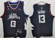 Wholesale Cheap Men's Los Angeles Clippers #13 Paul George Black Stitched Jersey