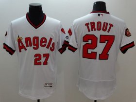 Wholesale Cheap Angels of Anaheim #27 Mike Trout White Flexbase Authentic Collection Cooperstown Stitched MLB Jersey