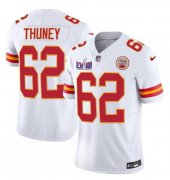 Cheap Men's Kansas City Chiefs #62 Joe Thuney White 2024 F.U.S.E. Super Bowl LVIII Patch Vapor Untouchable Limited Football Stitched Jersey