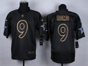 Wholesale Cheap Nike Cowboys #9 Tony Romo Black Men's Stitched NFL Elite Gold No. Fashion Jersey