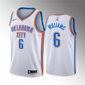 Wholesale Cheap Men\'s Oklahoma City Thunder #6 Jaylin Williams White Association Edition Stitched Basketball Jersey