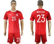 Wholesale Cheap Danmark #23 Mikkelsen Red Home Soccer Country Jersey