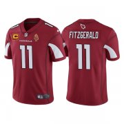 Wholesale Cheap Men's Arizona Cardinals #11 Larry Fitzgerald Red With C Patch & Walter Payton Patch Limited Stitched Jersey