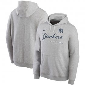 Wholesale Cheap New York Yankees Nike Color Bar Club Pullover Hoodie Gray