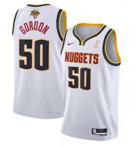 Wholesale Cheap Men\'s Denver Nuggets #50 Aaron Gordon White 2023 Finals Association Edition Stitched Basketball Jersey