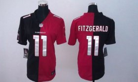 Wholesale Cheap Nike Cardinals #11 Larry Fitzgerald Black/Red Women\'s Stitched NFL Elite Split Jersey